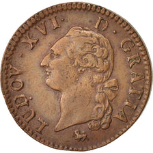 Coin, France, Louis XVI, Sol ou sou, Sol, 1791, Paris, AU(50-53), Copper