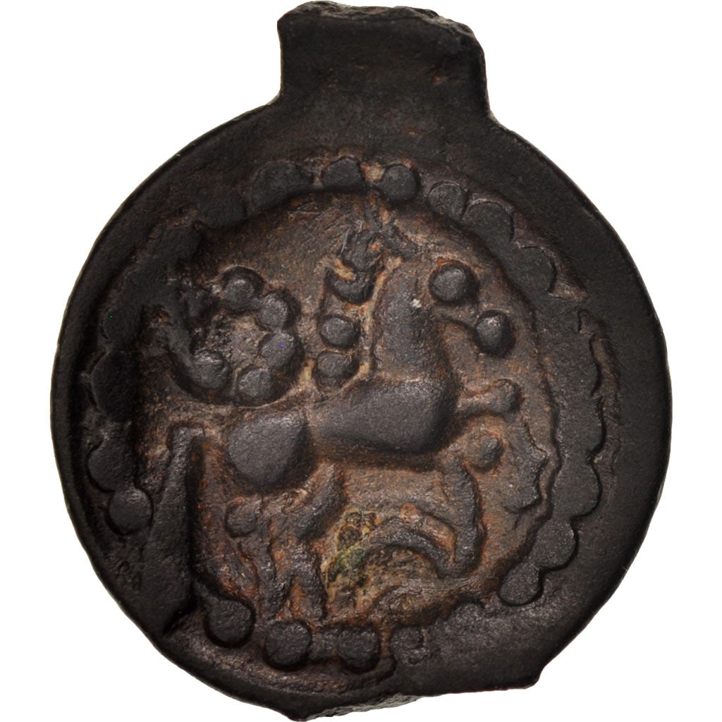 Bituriges Cubi, Potin au cheval et à la rosace, AU(55-58), Delestrée:3718