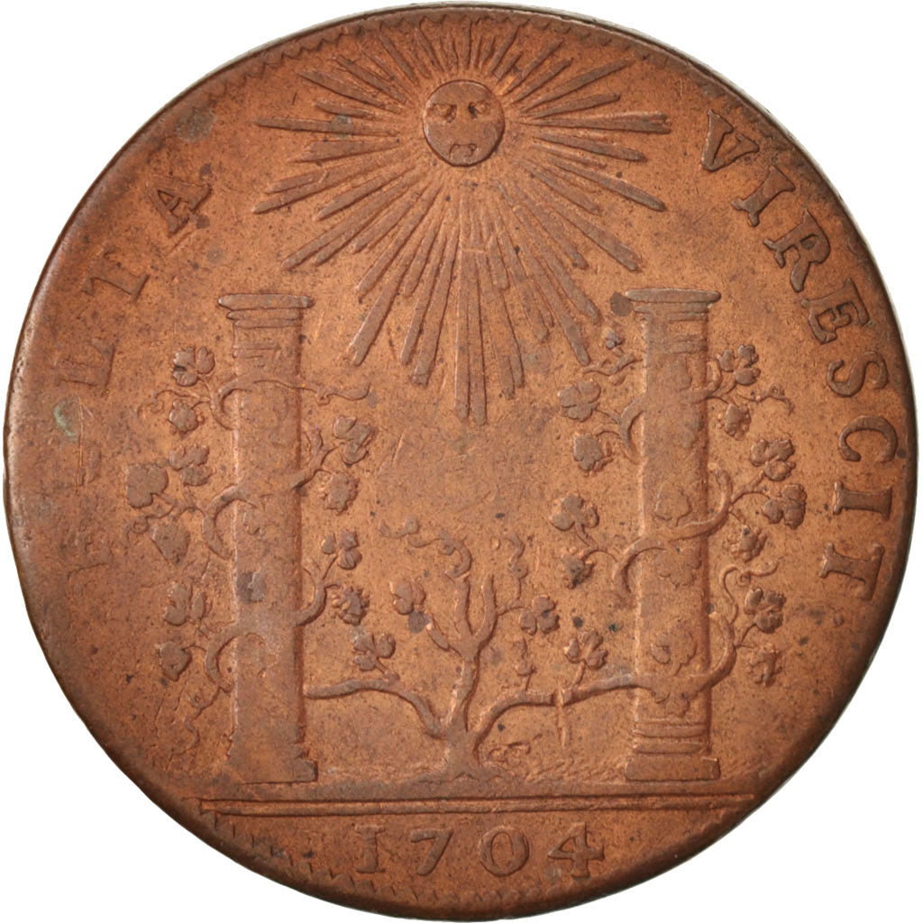 France, Token, Etats de Bourgogne, 1704, VF(30-35), Copper, Feuardent:9828