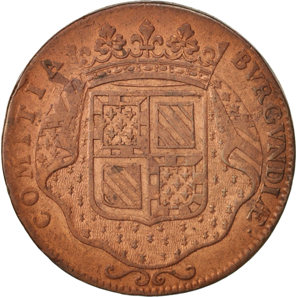 France, Token, Etats de Bourgogne, 1704, VF(30-35), Copper, Feuardent:9828