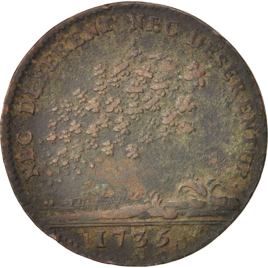 France, Token, Etats de Bourgogne, 1735, VF(30-35), Copper, Feuardent:9843
