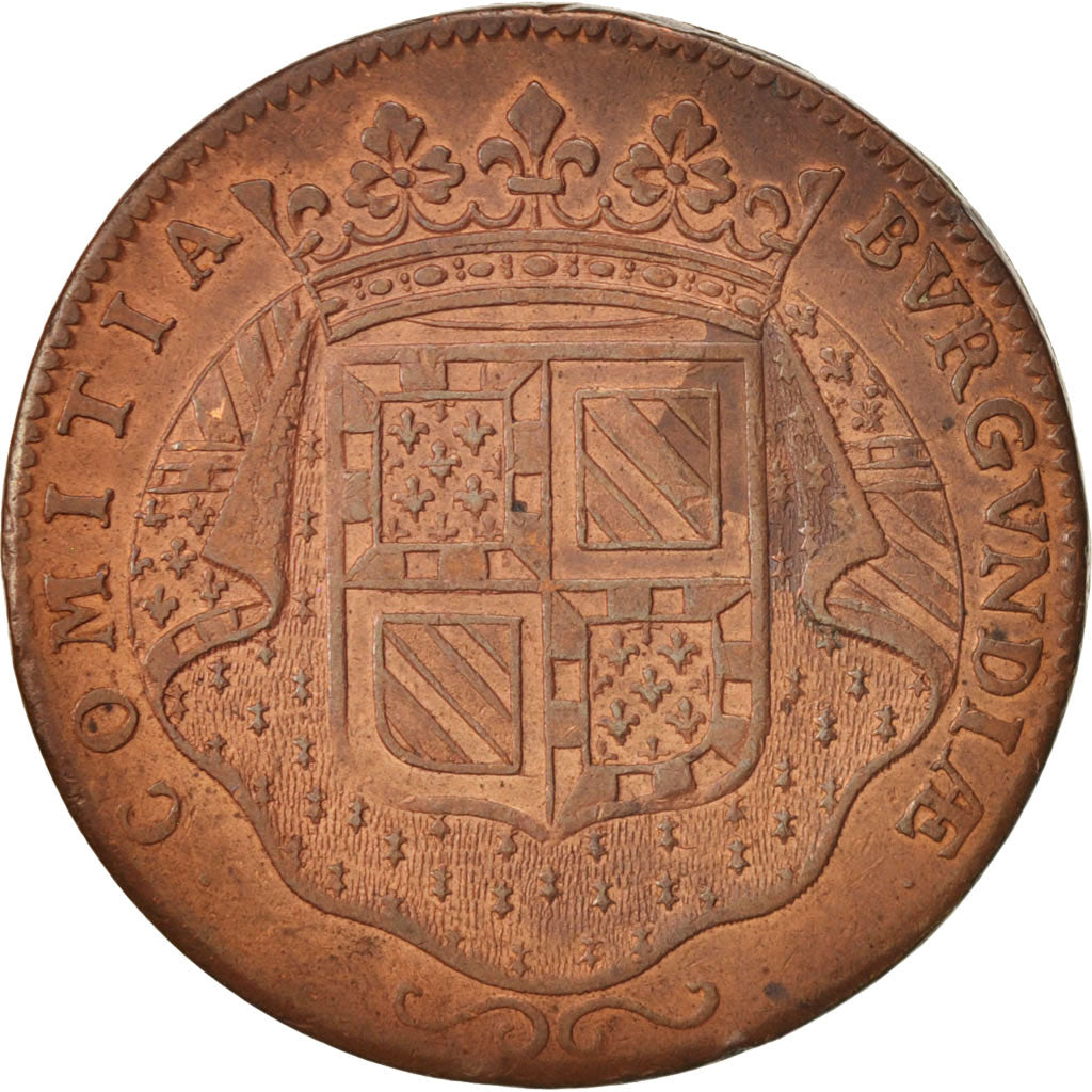 France, Token, Etats de Bourgogne, 1701, EF(40-45), Copper, Feuardent:9826