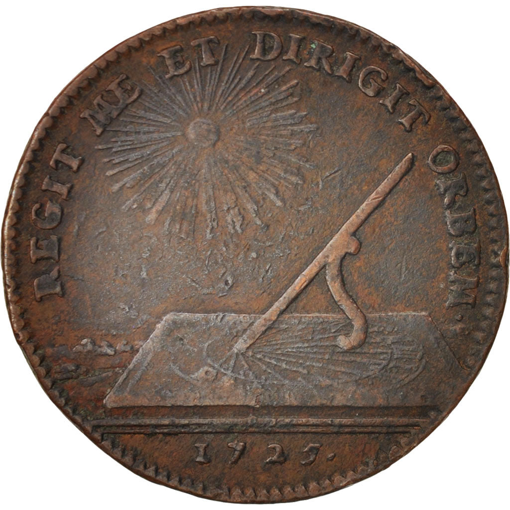 France, Token, Etats de Bourgogne, 1725, VF(30-35), Copper, Feuardent:9836
