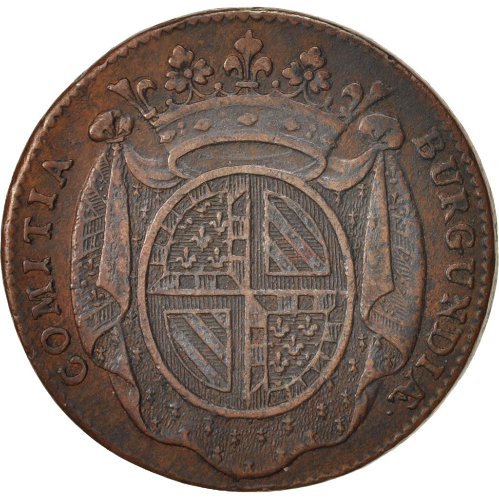 France, Token, Etats de Bourgogne, 1725, VF(30-35), Copper, Feuardent:9836
