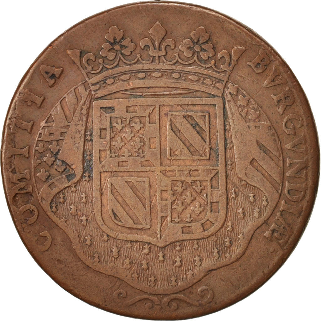 France, Token, Etats de Bourgogne, 1704, VF(20-25), Copper, Feuardent:9885