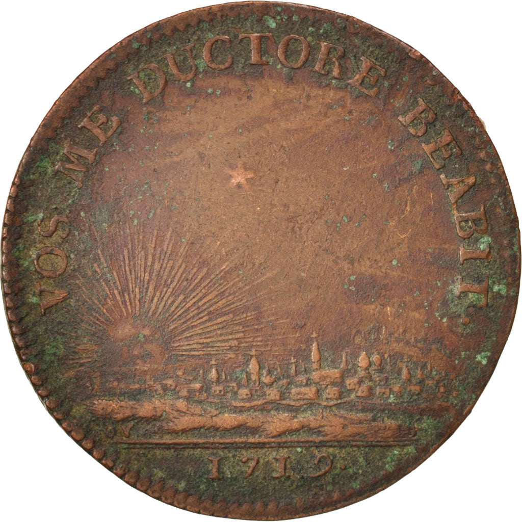 France, Token, Etats de Bourgogne, 1719, VF(30-35), Copper, Feuardent:9834