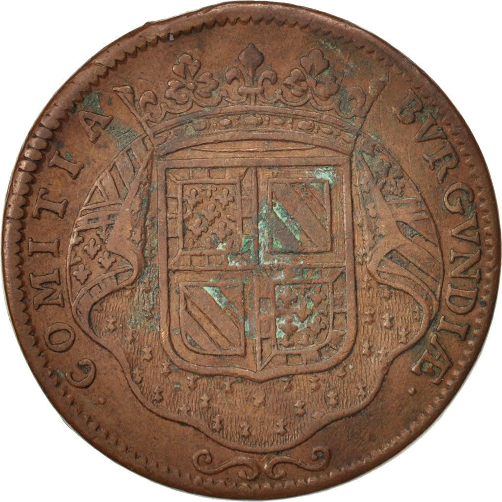 France, Token, Etats de Bourgogne, 1715, VF(30-35), Copper, Feuardent:9832