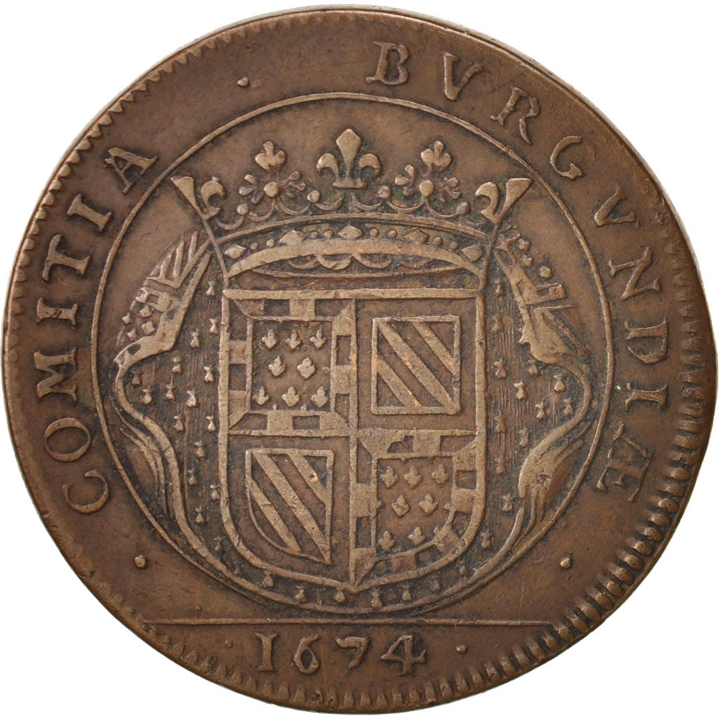 France, Jeton, Etats de Bourgogne, 1674, TTB, Cuivre, Feuardent:9807