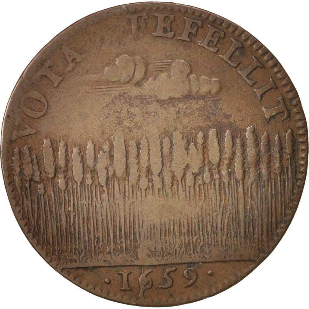 France, Token, Etats de Bourgogne, 1659, VF(20-25), Copper, Feuardent:9799