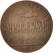 France, Token, Etats de Bourgogne, 1659, VF(20-25), Copper, Feuardent:9799