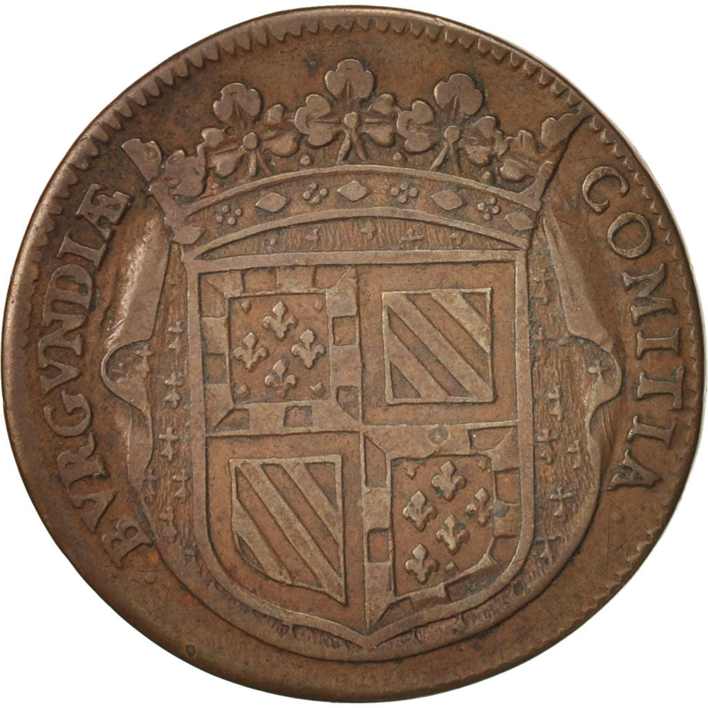 France, Token, Etats de Bourgogne, 1659, VF(20-25), Copper, Feuardent:9799