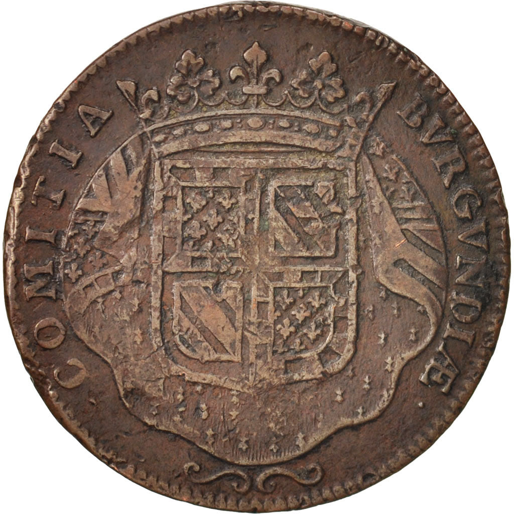 France, Token, Etats de Bourgogne, 1712, VF(30-35), Copper, Feuardent:9902a