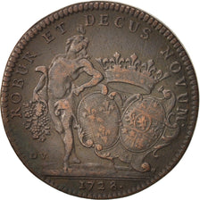 France, Token, Etats de Bourgogne, 1728, VF(30-35), Copper, Feuardent:9838