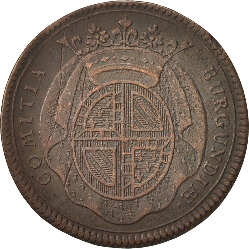 France, Token, Etats de Bourgogne, 1728, VF(30-35), Copper, Feuardent:9838