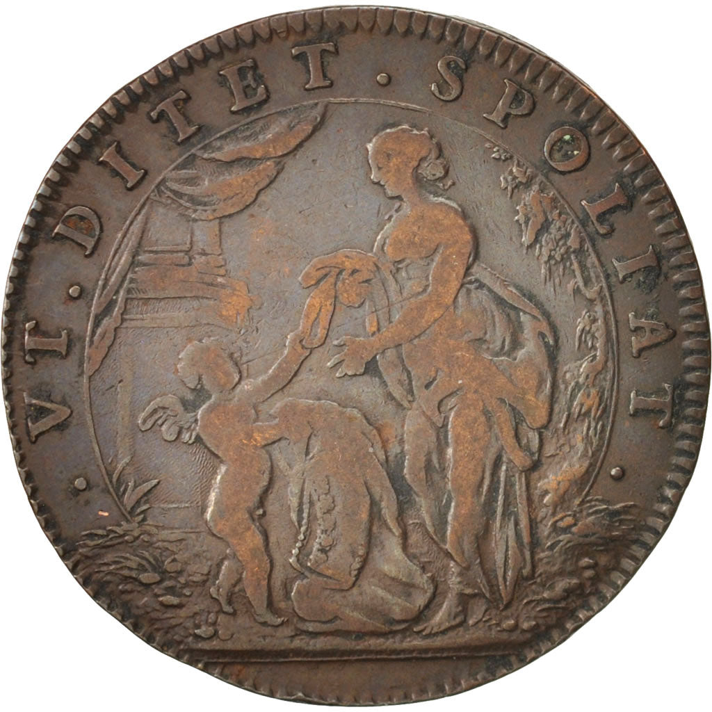 France, Token, Etats de Bourgogne, 1665, VF(20-25), Copper, Feuardent:9801