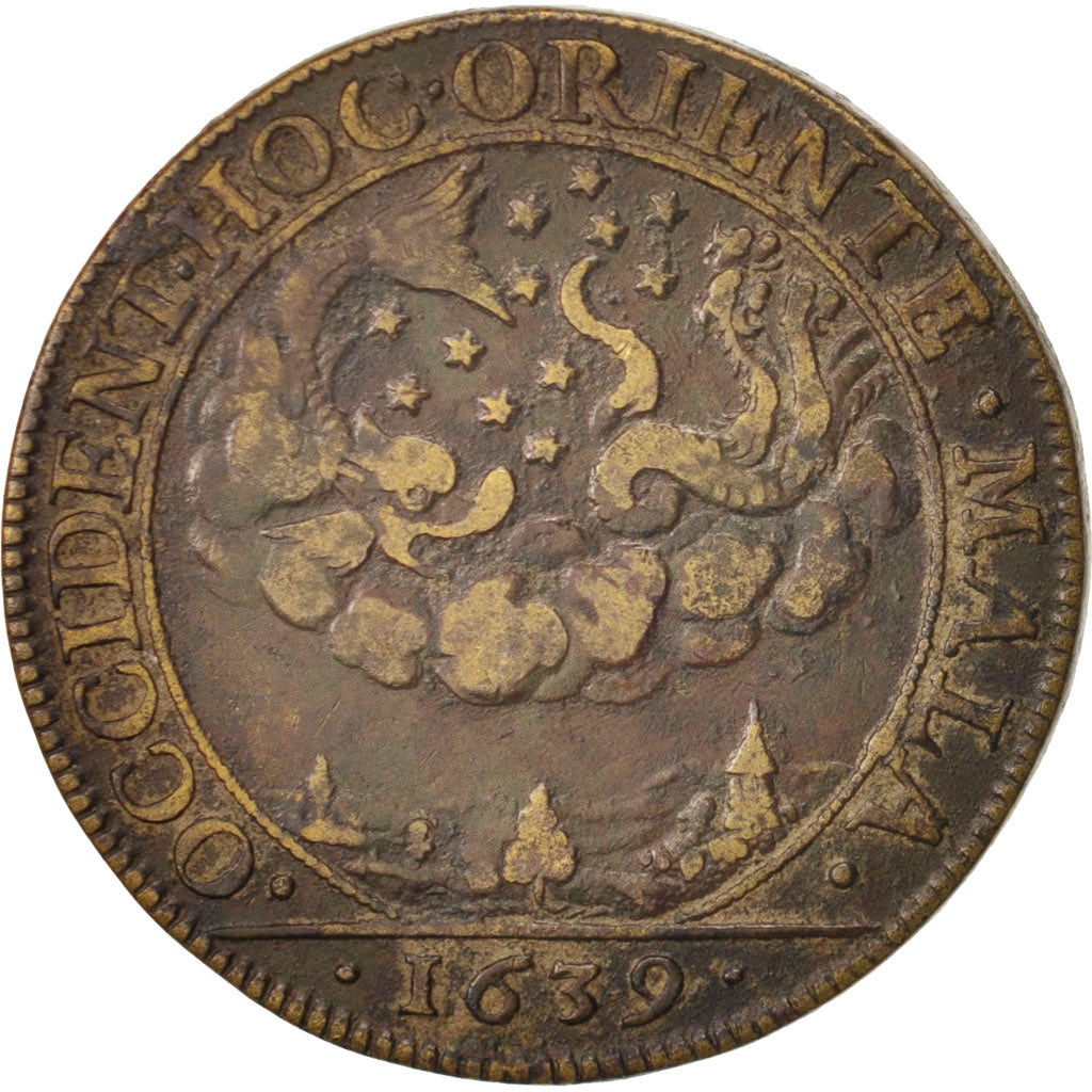 France, Token, Etats de Bourgogne, 1639, VF(30-35), Copper, Feuardent:9789
