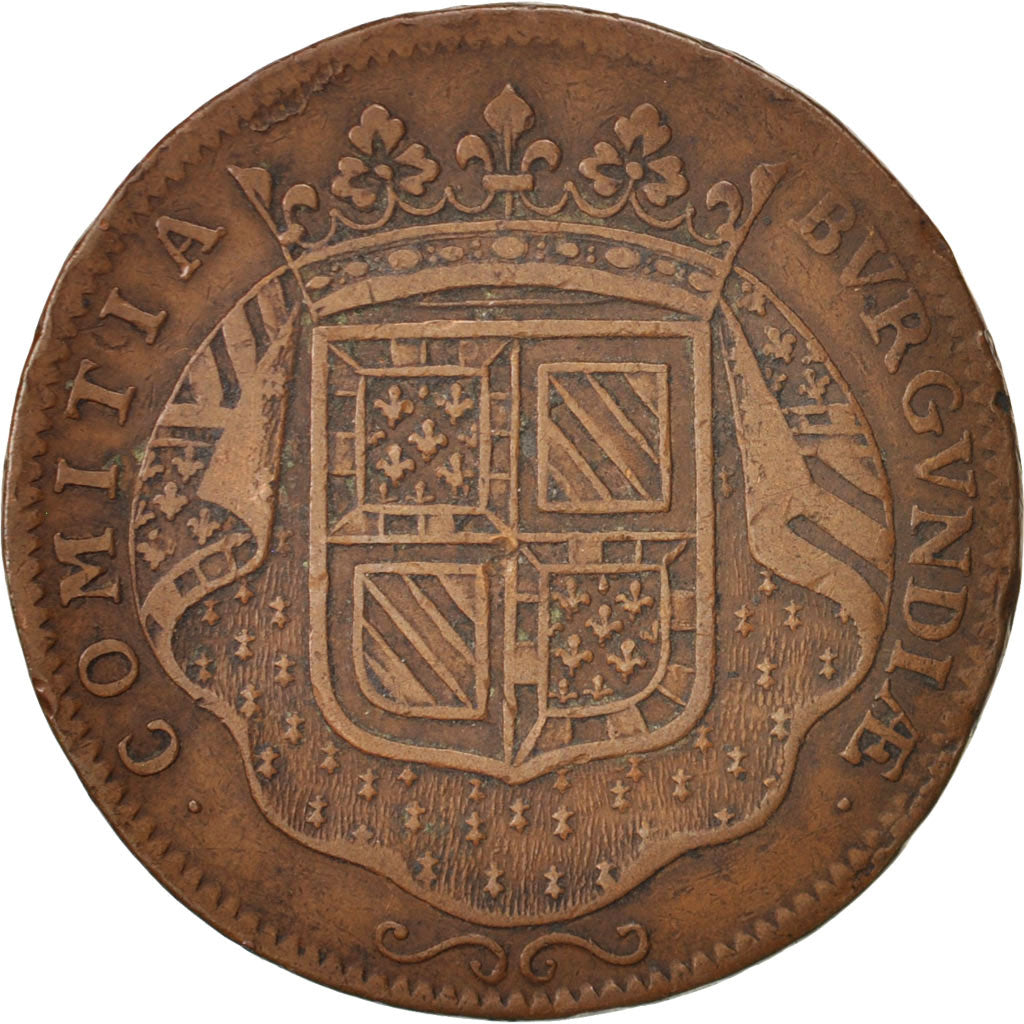 France, Token, Etats de Bourgogne, 1710, VF(30-35), Copper, Feuardent:9895