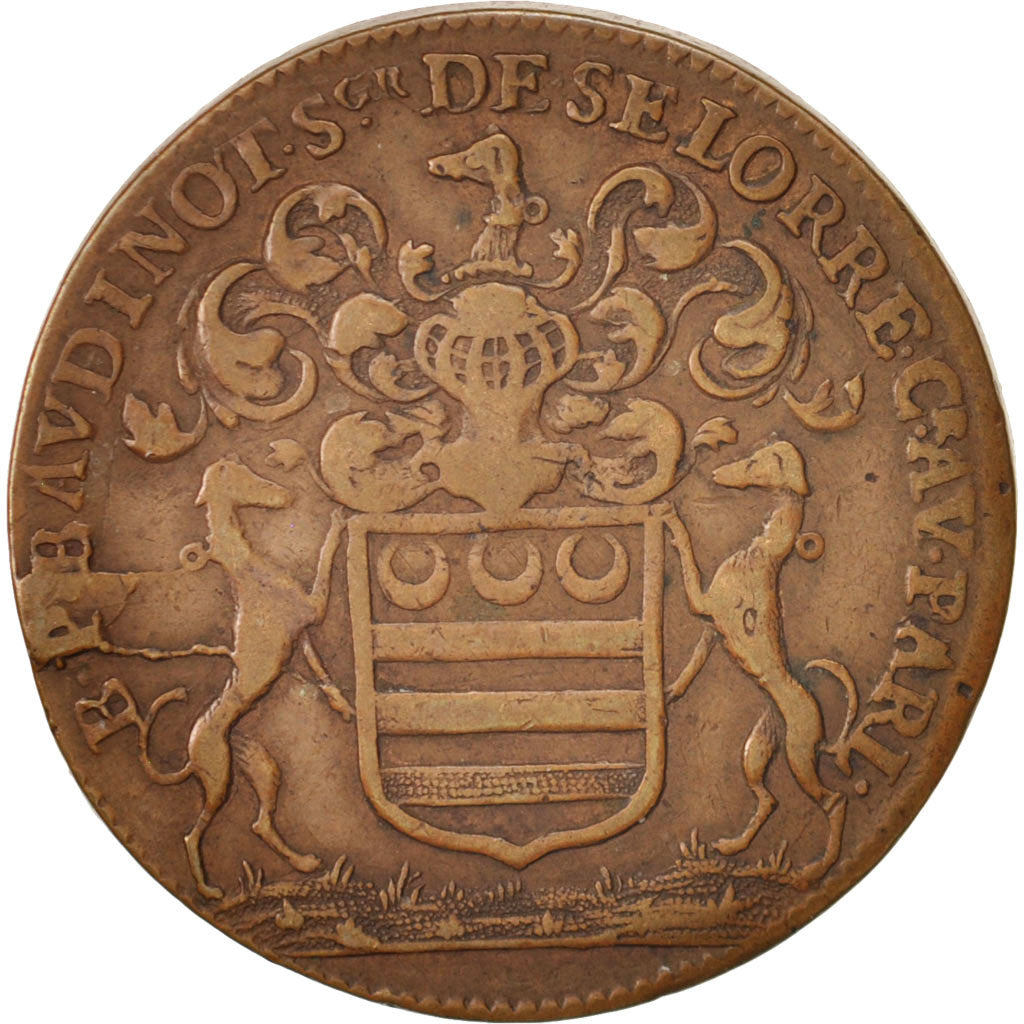 Francia, Token, Etats de Bourgogne, 1675, MB+, Rame, Feuardent:10054