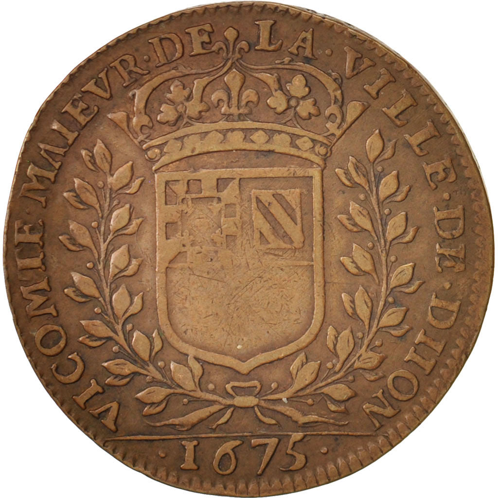 Francia, Token, Etats de Bourgogne, 1675, MB+, Rame, Feuardent:10054