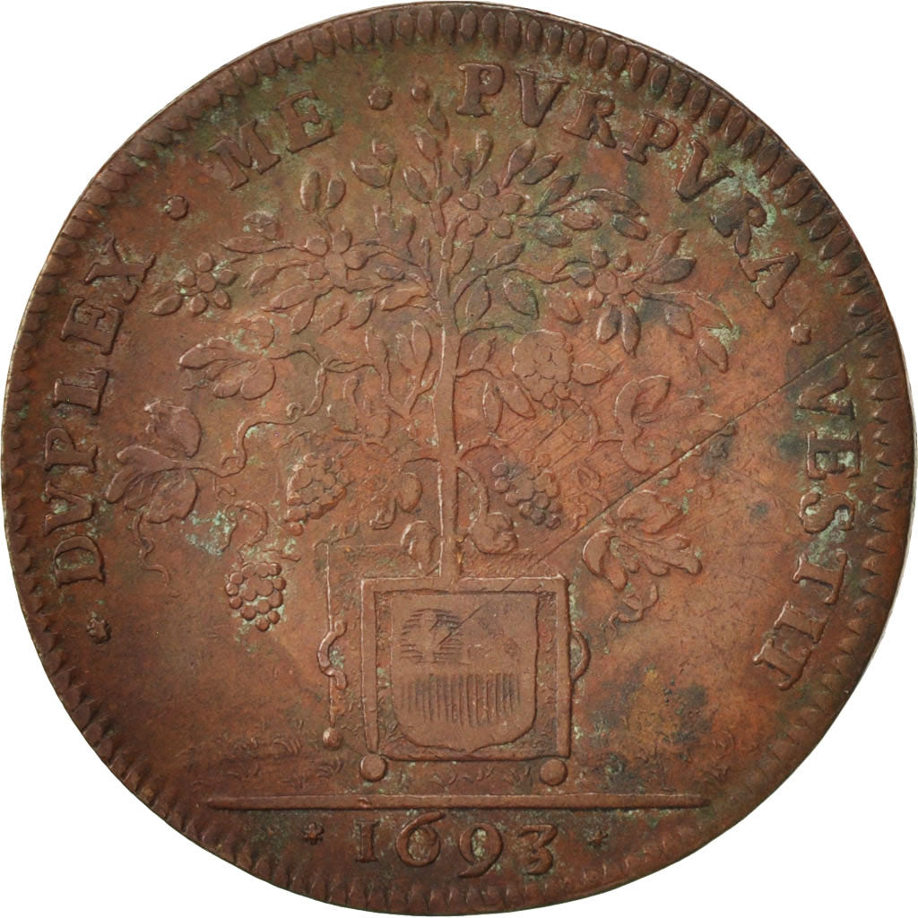 Francia, Token, Ville de Dijon, 1693, BB, Rame, Feuardent:10073