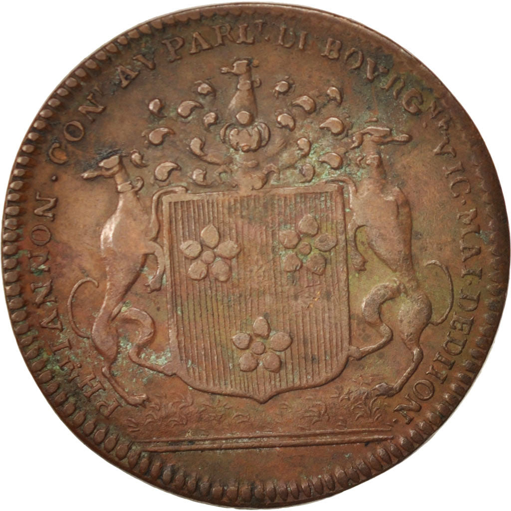 Francia, Token, Ville de Dijon, 1693, BB, Rame, Feuardent:10073