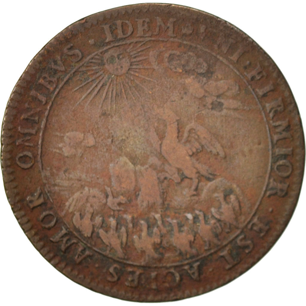 France, Token, Etats de Bourgogne, 1671, VF(20-25), Copper, Feuardent:9806