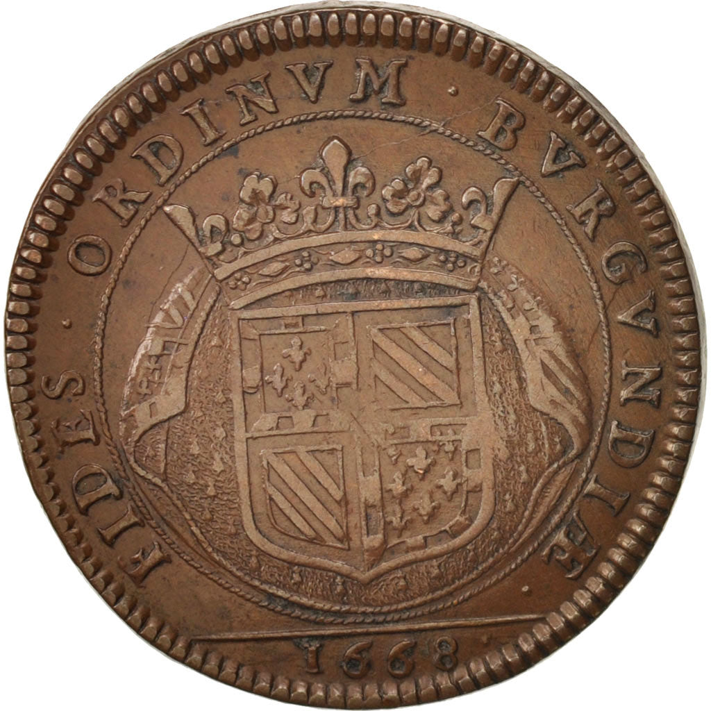 Frankrijk, Token, Etats de Bourgogne, 1668, ZF, Koper, Feuardent:9802
