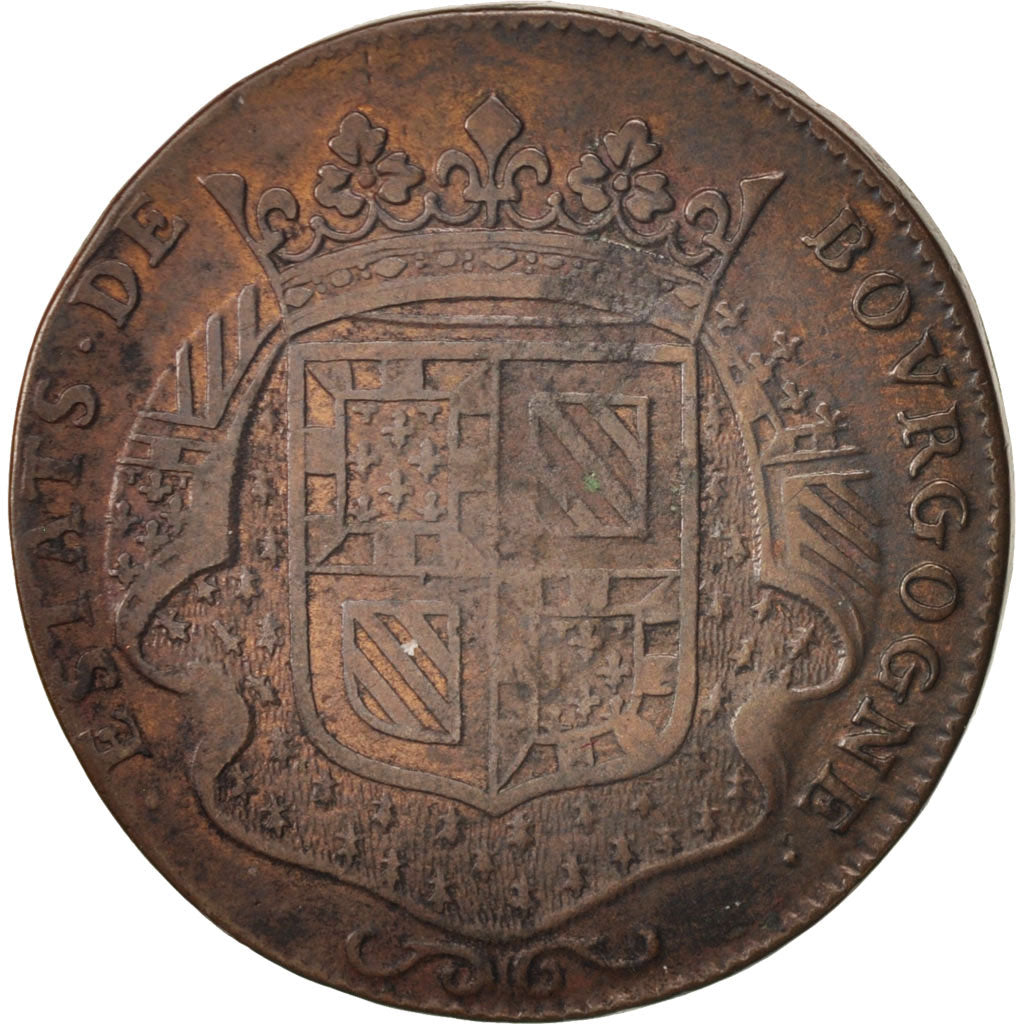 France, Token, Etats de Bourgogne, 1688, VF(20-25), Copper, Feuardent:9821