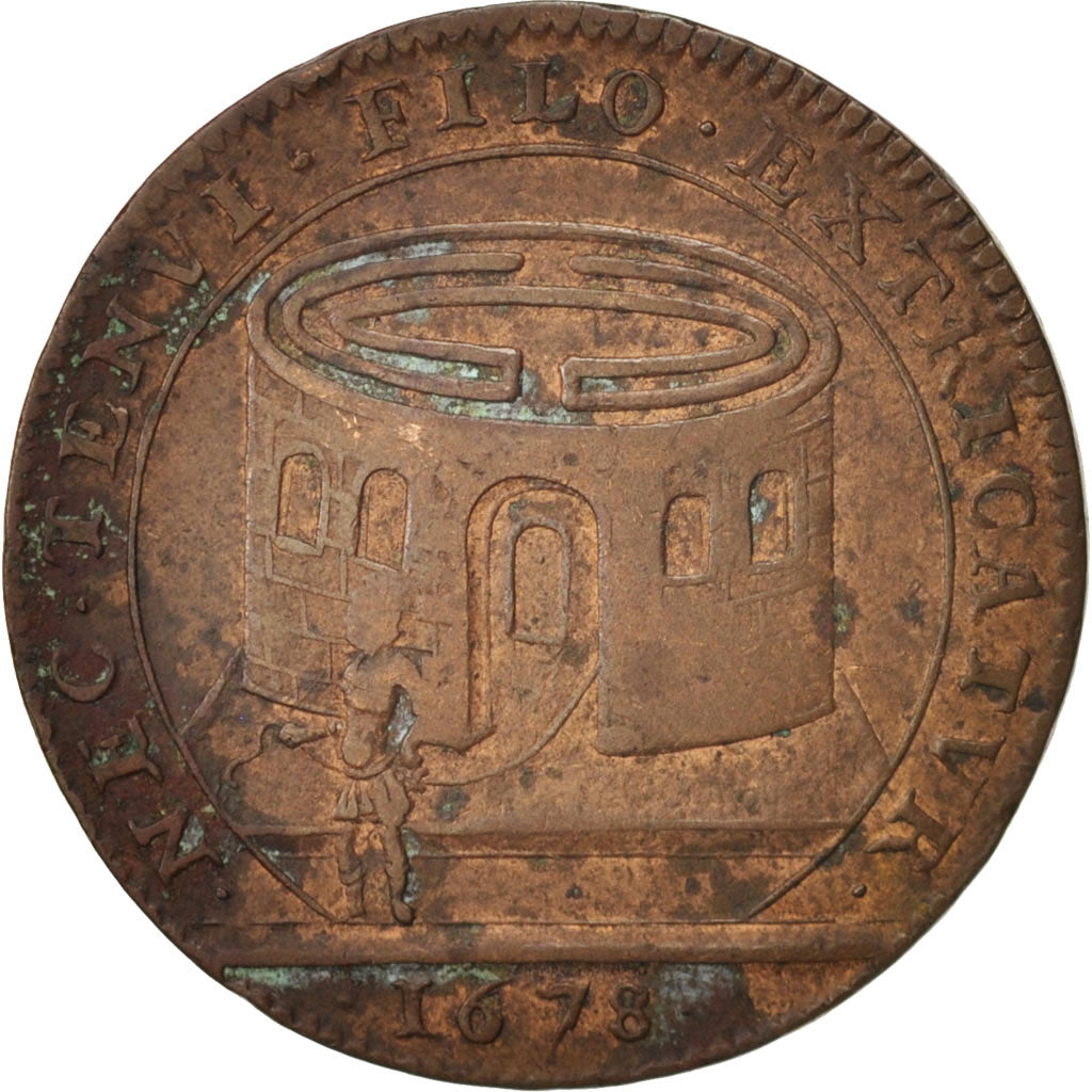 France, Token, Etats de Bourgogne, 1678, VF(20-25), Copper, Feuardent:9813