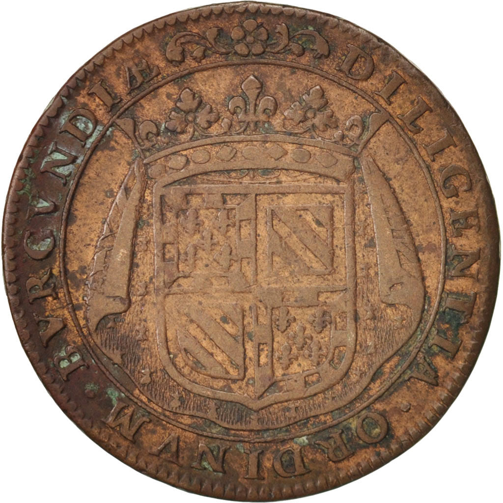 France, Token, Etats de Bourgogne, 1678, VF(20-25), Copper, Feuardent:9813