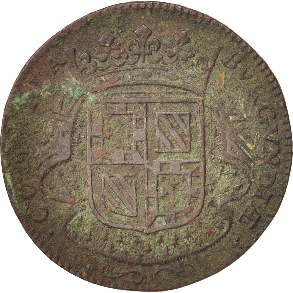 France, Token, Etats de Bourgogne, 1682, VF(20-25), Copper, Feuardent:9817