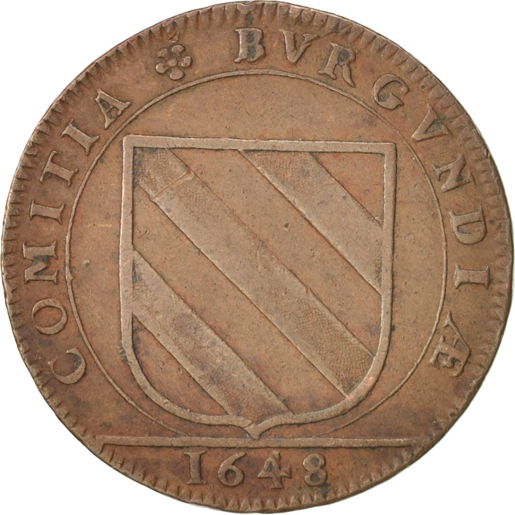 France, Token, Etats de Bourgogne, 1648, EF(40-45), Copper, Feuardent:9792