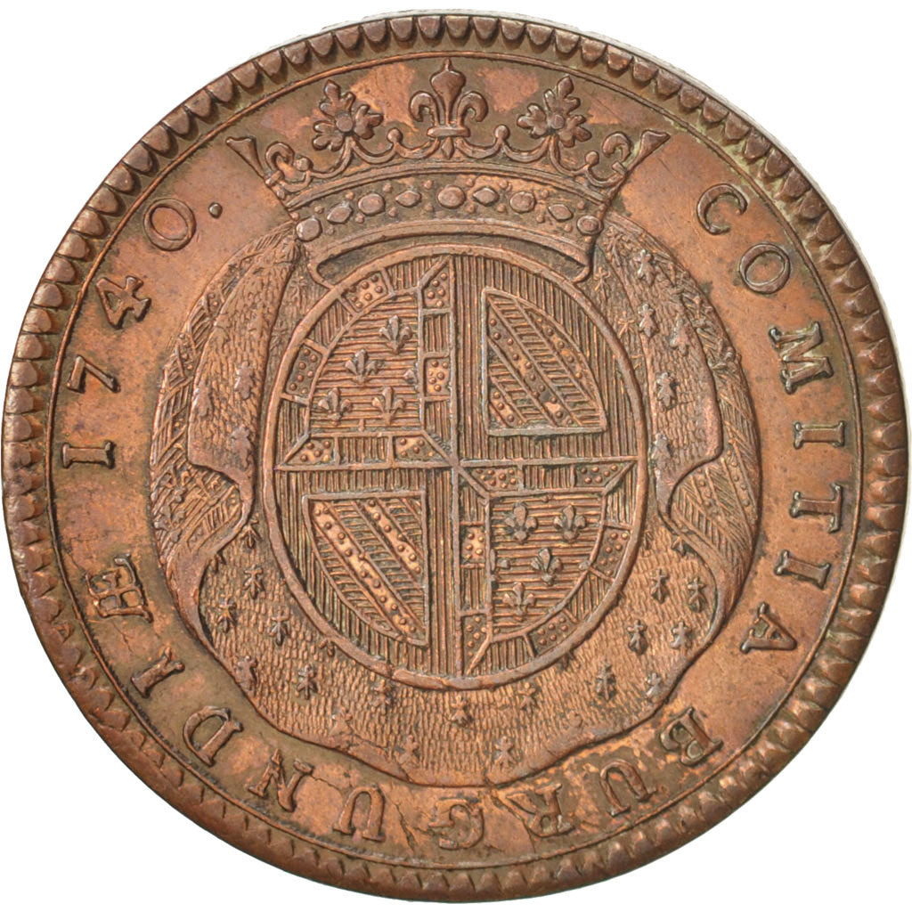 France, Token, Etats de Bourgogne, 1740, AU(50-53), Copper, Feuardent:9846