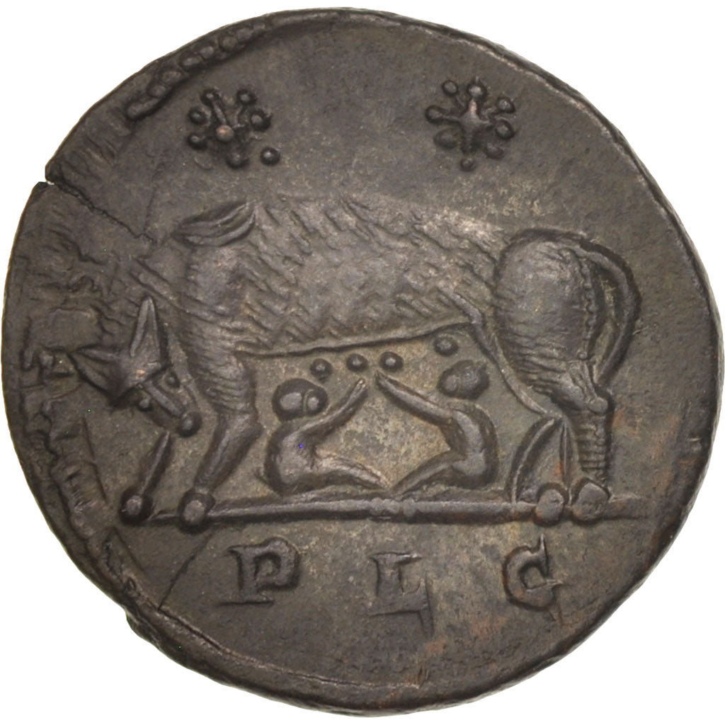 Coin, City Commemoratives, Follis, Lyons, MS(60-62), Bronze, RIC:242