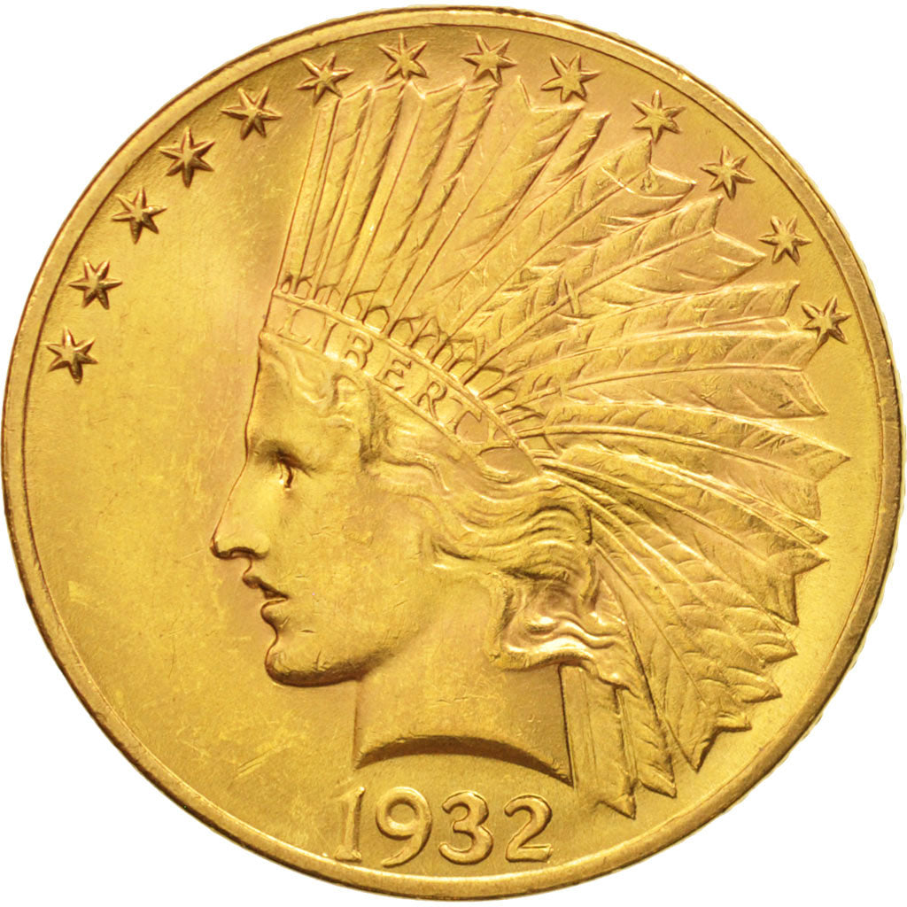 United States, Indian Head, $10, 1932, U.S. Mint, Philadelphia, MS(63), KM:130