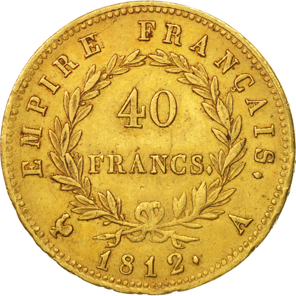 France, Napoléon I, 40 Francs, 1812, Paris, EF(40-45), Gold, KM:696.1
