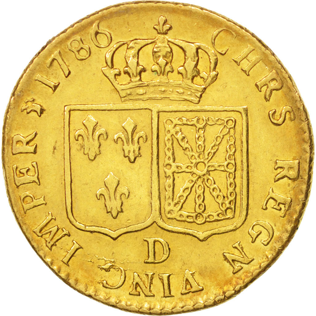France, Louis XVI, Louis d'or à la tête nue, 1786, Lyon, EF(40-45), KM:591.5
