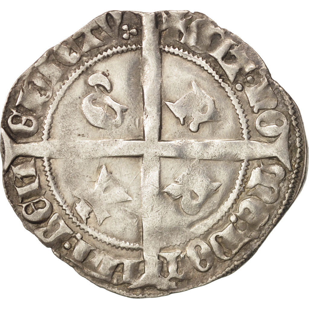France, Charles VII, Double Gros, Tournai, TTB, Billon, Duplessy:480C