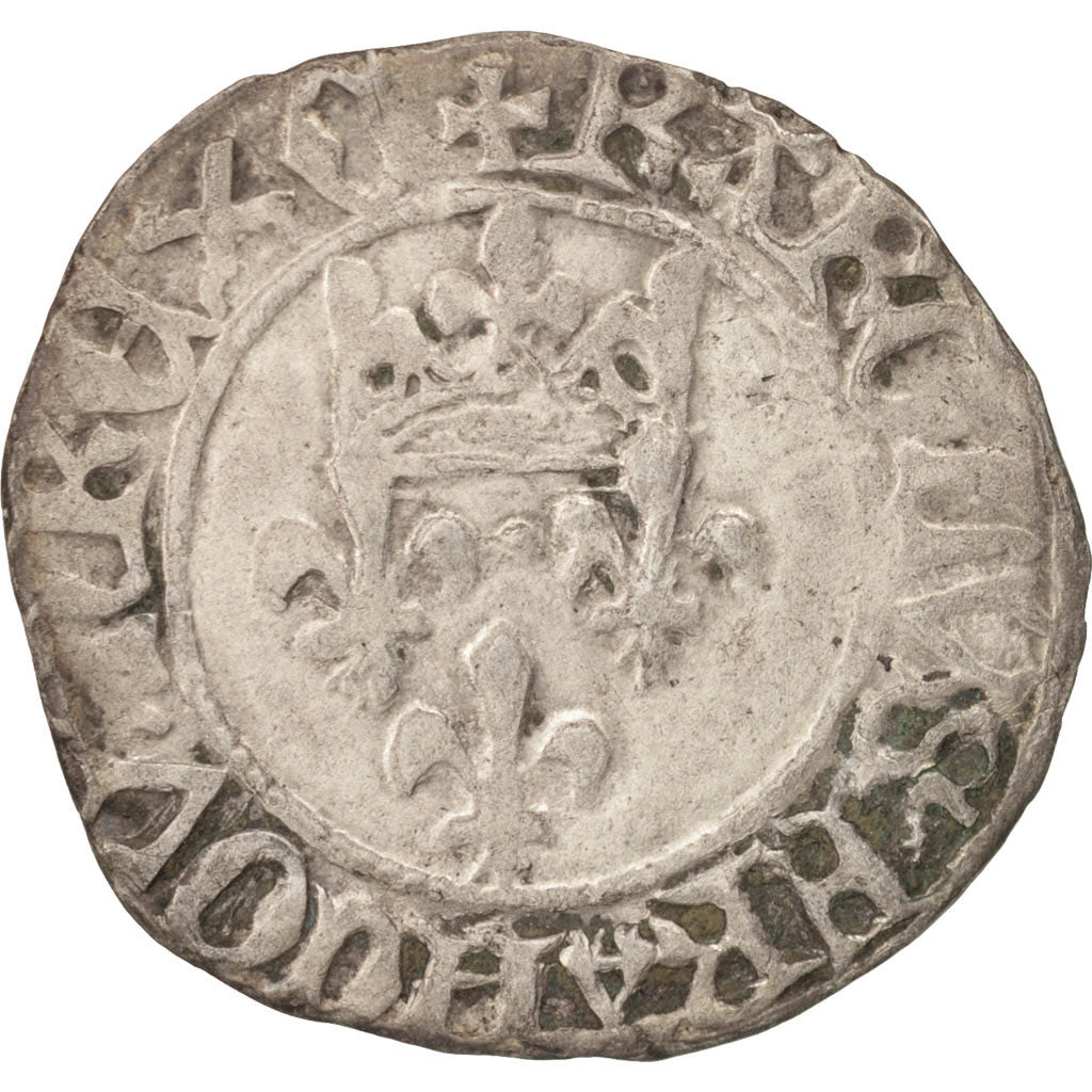 France, Charles VII, Blanc dit Florette, Chinon, EF(40-45), Billon, Duplessy:466