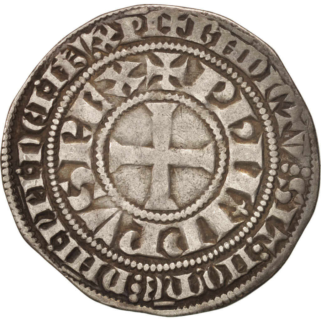 Münze, Frankreich, Philip IV, Gros Tournois, SS, Silber, Duplessy:214