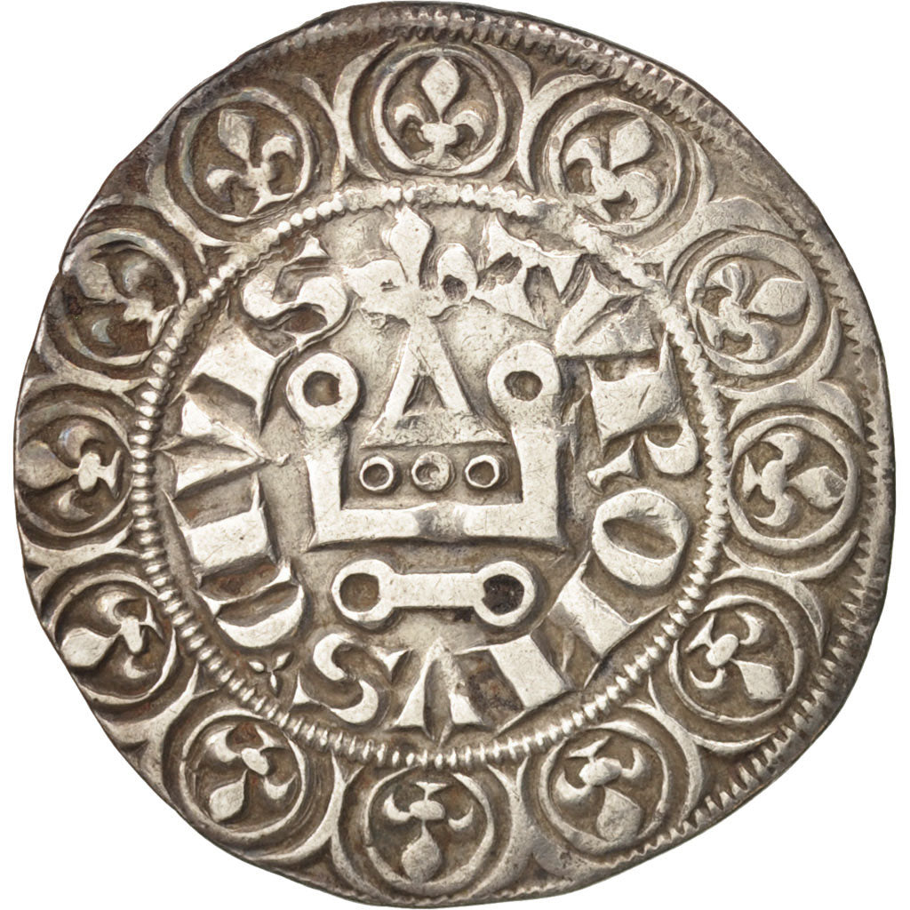 France, Philip IV, Gros Tournois à l'O long et au lis, EF(40-45), Duplessy:217