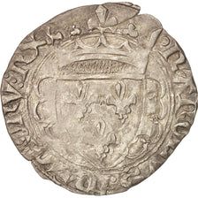 Coin, France, Charles VII, Blanc dentillé, Angers, EF(40-45), Billon