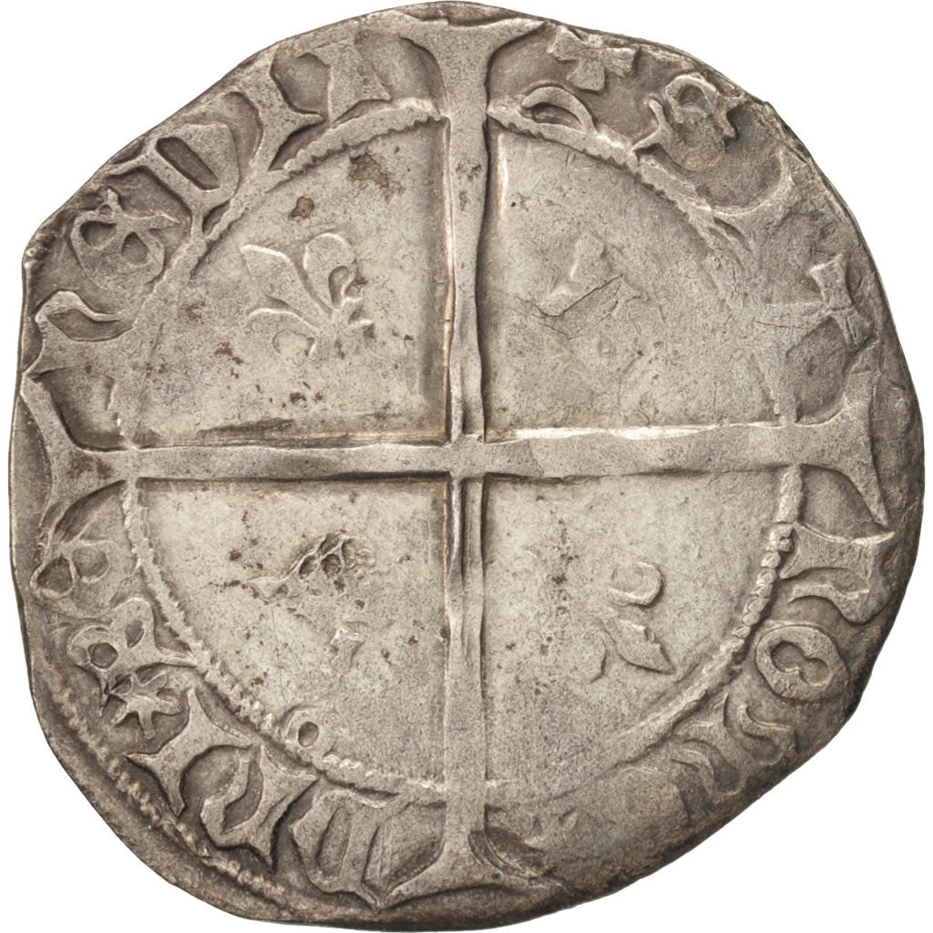 Coin, France, Charles VII, Blanc, La Rochelle, EF(40-45), Billon, Duplessy:466A