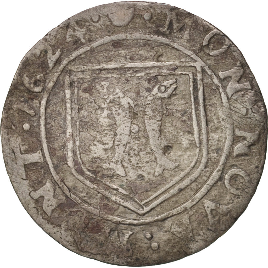 County of Montbéliard, Louis-Frédéric, 2 Kreutzer, 1624, VF(20-25), Billon