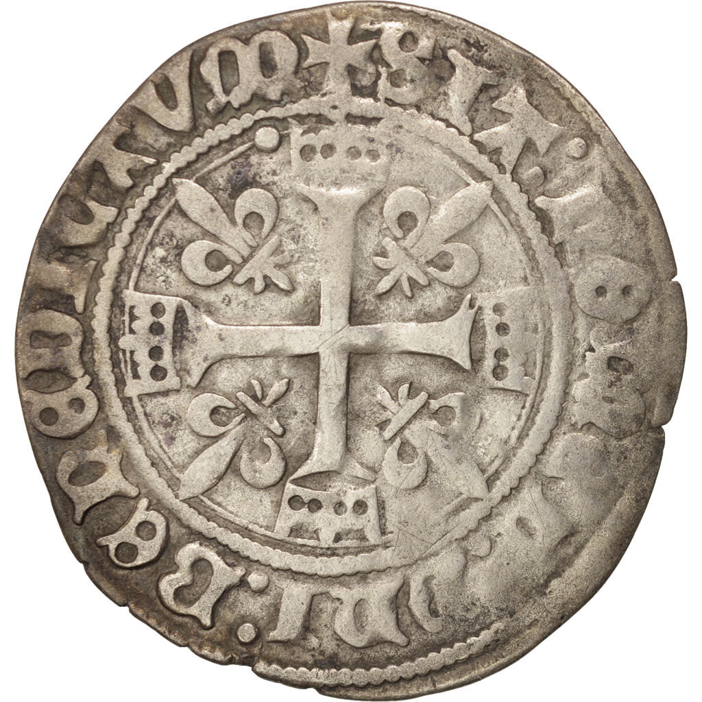 Coin, France, Charles VIII, Karolus or Dizain, Châlons-en-Champagne, EF(40-45)