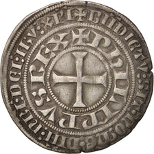 France, Philip IV, Gros Tournois à l'O rond, EF(40-45), Silver, Duplessy:213C