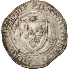 Monnaie, France, Charles VIII, Blanc à la couronne, Paris, TTB, Billon