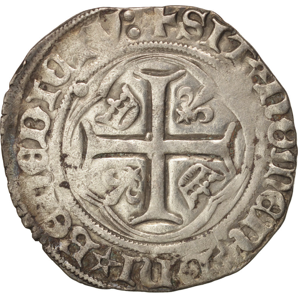 Monnaie, France, Charles VIII, Blanc à la couronne, Paris, TTB, Billon