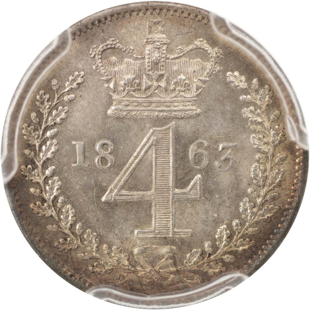 Great Britain, Victoria, 4 Pence, Groat, 1863, PCGS, PL66, MS(65-70), Silver