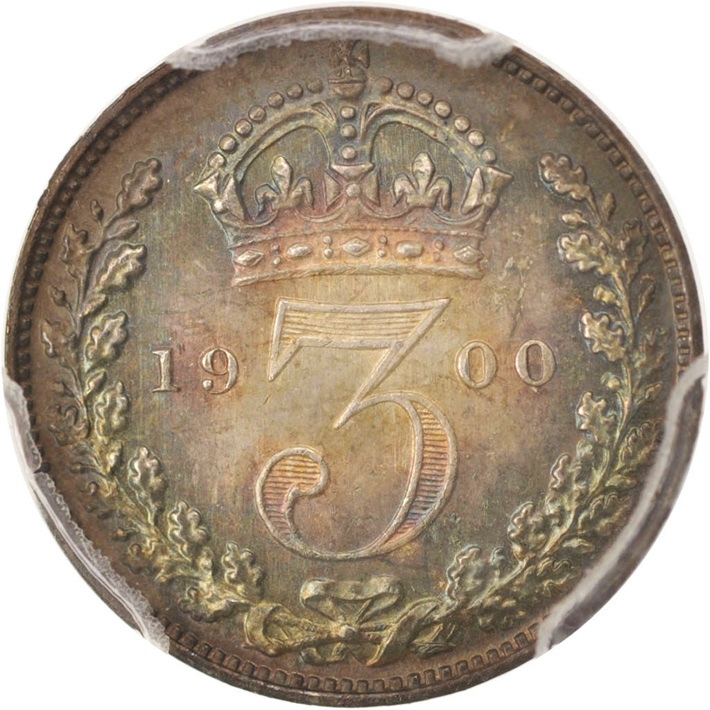 Great Britain, Victoria, 3 Pence, 1900, PCGS, PL67+, MS(65-70), Silver, KM:777